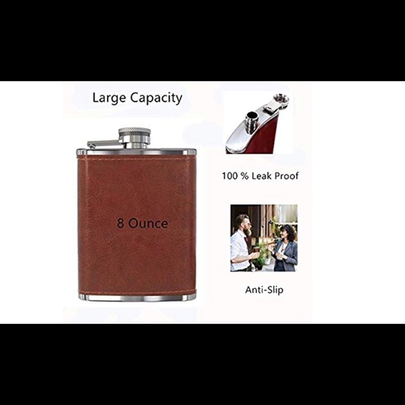 Brown pocket hip flask - Picture 4 of 8